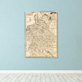 ドイツの地図 キャンバスプリント (インサイチュ (ウッドフロア))