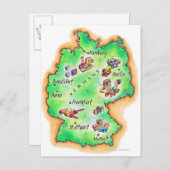 ドイツの地図 ポストカード (正面/裏面)