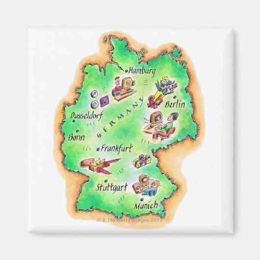 ドイツの地図 マグネット (正面)