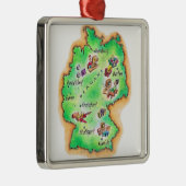 ドイツの地図 メタルオーナメント (右)