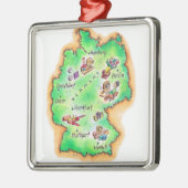 ドイツの地図 メタルオーナメント (左)