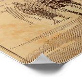 ドイツの地図。古い版木、銅版、版画のスタイル。 ポスター (角)