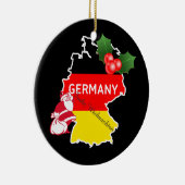 ドイツの地図、旗およびサンタとのクリスマス セラミックオーナメント (右)