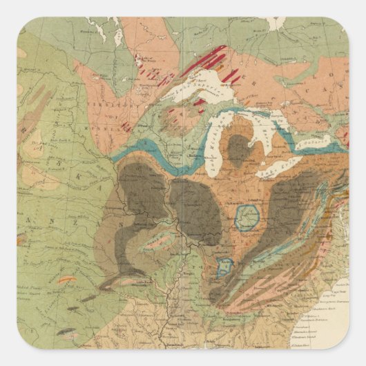 ドイツの地図US スクエアシール (正面)