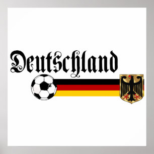 ドイツの大きいfussballのロゴ ポスター