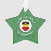 ドイツの天使クリスマスフラグ パーソナライズ オーナメント (裏面)