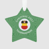 ドイツの天使クリスマスフラグ パーソナライズ オーナメント (正面)