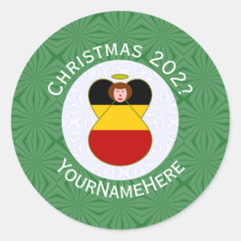 ドイツの天使クリスマスフラグ パーソナライズ ラウンドシール