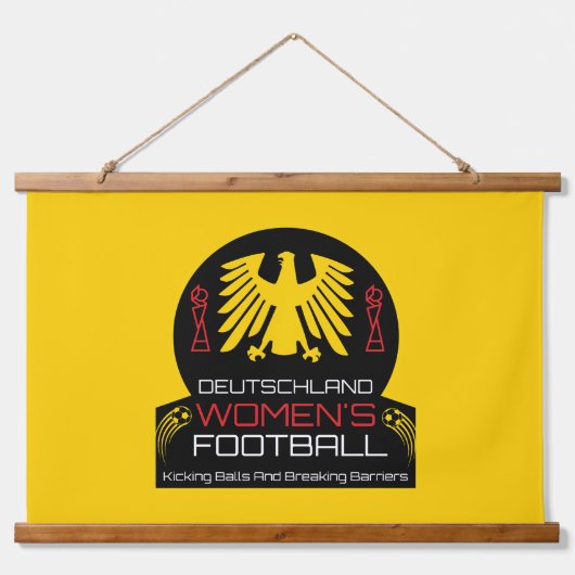ドイツの女子サッカー 吊り下げ型タペストリー (正面)