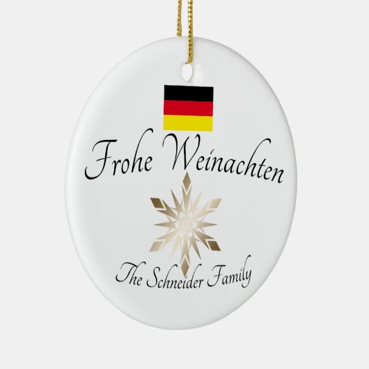 ドイツの姓フロエ·ワイナッチテン·ドイツ国旗 セラミックオーナメント (右)