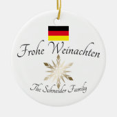 ドイツの姓フロエ·ワイナッチテン·ドイツ国旗 セラミックオーナメント (正面)