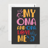 ドイツの孫娘オマとオパが私を愛する ポストカード (正面/裏面)