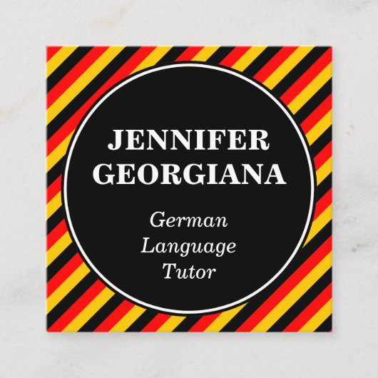 ドイツの家庭教師の名刺 スクエア名刺 (正面)