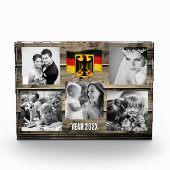 ドイツの家族の写真ブロック、ドイツ国旗、木材 フォトブロック (正面)