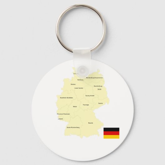ドイツの州と州都の地図 キーホルダー (正面)
