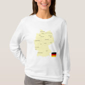 ドイツの州と州都の地図 Tシャツ (正面)