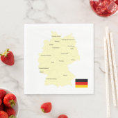 ドイツの州と首都の地図 スタンダードランチョンナプキン (インサイチュ)