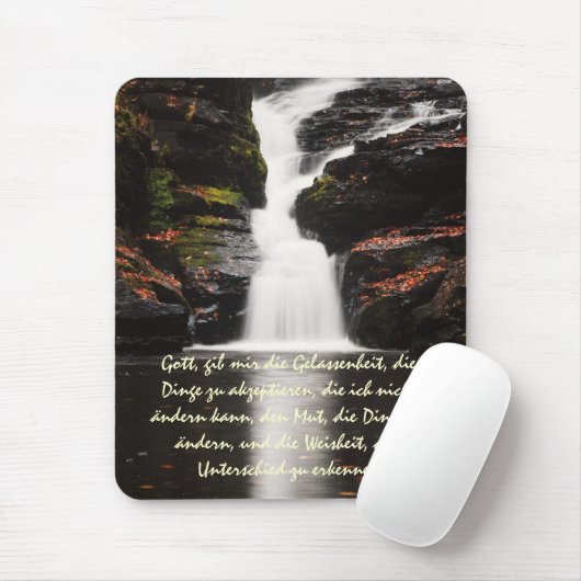 ドイツの平静の祈りの言葉の秋の滝のマウスパッド マウスパッド (マウス)