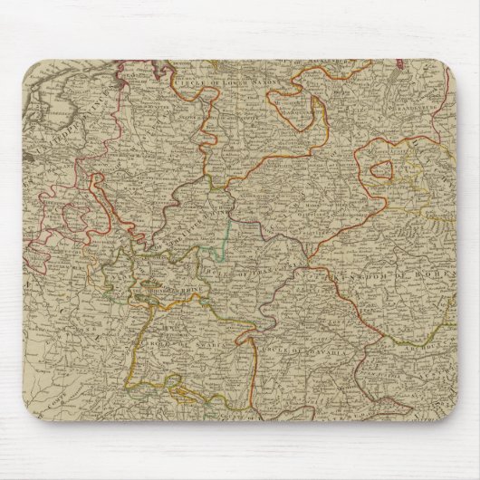 ドイツの手のカラー地図 マウスパッド (正面)