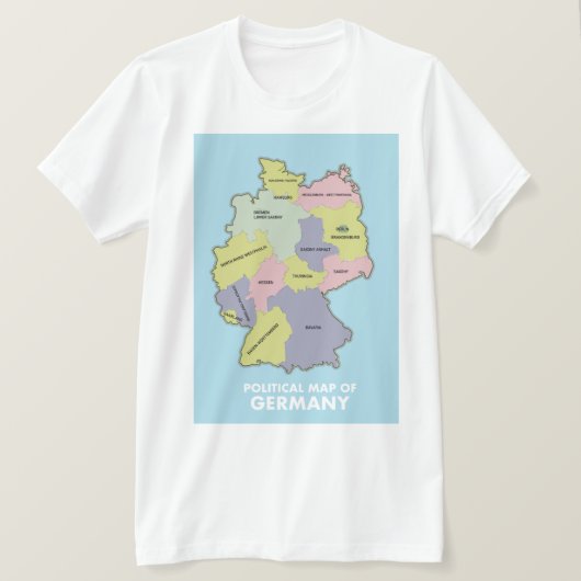 ドイツの政治地図 Tシャツ (デザイン正面)