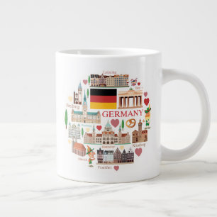 ドイツの旅行アイコン ジャンボコーヒーマグカップ