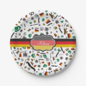 ドイツの旗が付いているドイツ項目 ペーパープレート (正面)