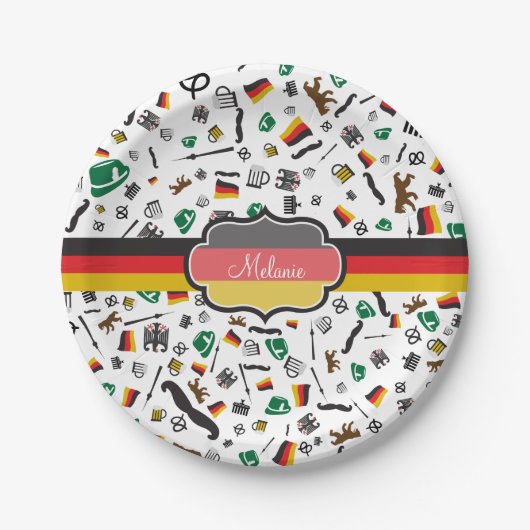 ドイツの旗が付いているドイツ項目 ペーパープレート (正面)