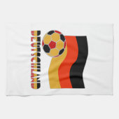 ドイツの旗とサッカーボール グレー枠 キッチンタオル (横)