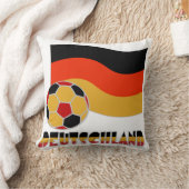 ドイツの旗とサッカーボール グレー枠 クッション (ブランケット)