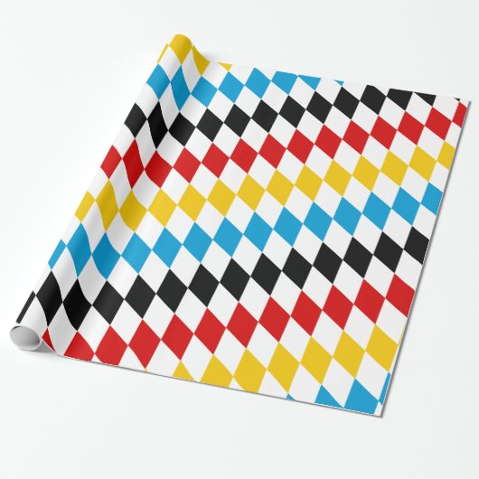 ドイツの旗の色 青いダイヤモンド オクトーバーフェスト ラッピングペーパー (アンロールド)