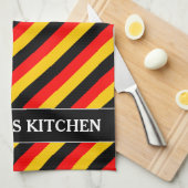 ドイツの旗は着色されたストライプなパターンをインスパイア キッチンタオル (四つ折り)