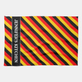 ドイツの旗は着色されたストライプなパターンをインスパイア キッチンタオル (横)