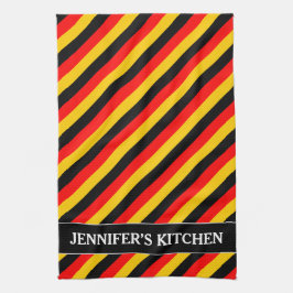 ドイツの旗は着色されたストライプなパターンをインスパイア キッチンタオル