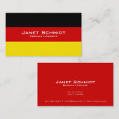 ドイツの旗を持つドイツレッスン/ドイツの先生 名刺 (正面/裏面)