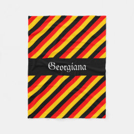ドイツの旗色のストライプパターン + 名前をカスタムする フリースブランケット