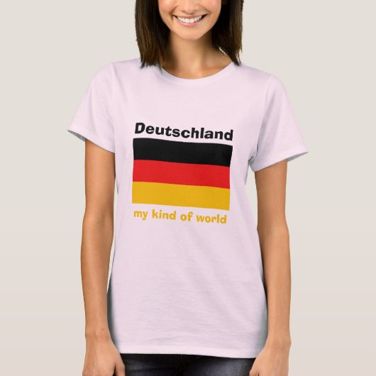 ドイツの旗+地図+テキストTシャツ Tシャツ (正面)