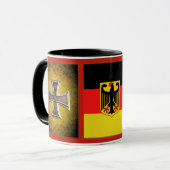 ドイツの旗、鉄の十字のドイツ、黒いワシ マグカップ (正面左)