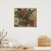 ドイツの早期地図1710 ポスター (キッチン)