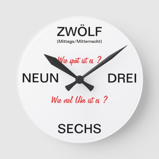 ドイツの時計- ZAGOOOOO ラウンド壁時計 (正面)