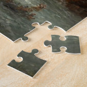 ドイツの森の中で豪雨な川のそばでハイカー ジグソーパズル (側面)