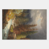 ドイツの森の中で豪雨な川のそばでハイカー ラッピングペーパーシート (正面3)