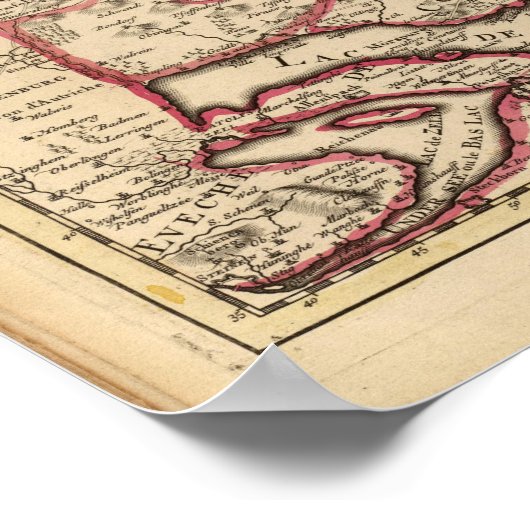 ドイツの森林の彫刻地図 ポスター (角)