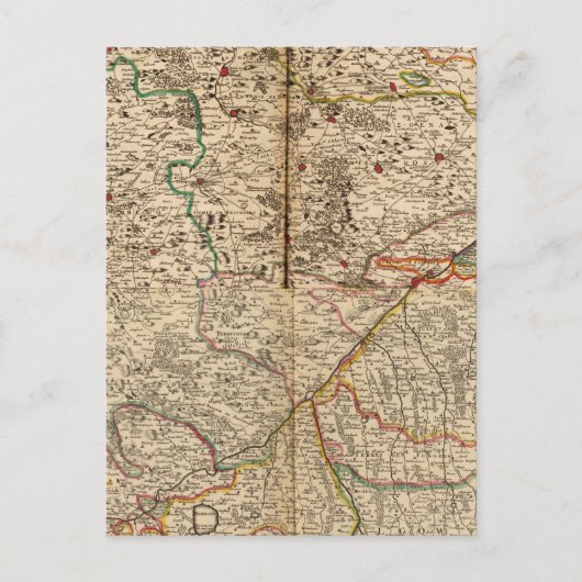 ドイツの森林の彫刻地図 ポストカード (正面)