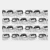 ドイツの森林動物ヴィンテージアウトドアスマン ラッピングペーパーシート (正面)