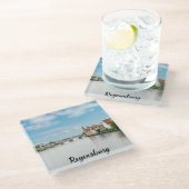 ドイツの歴史的な旧市街、レーゲンスブルク ガラスコースター (アングル)