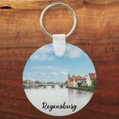 ドイツの歴史的な旧市街、レーゲンスブルク キーホルダー (正面)