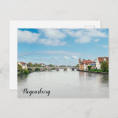 ドイツの歴史的な旧市街、レーゲンスブルク ポストカード (正面/裏面)