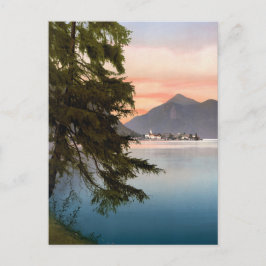 ドイツの湖に沈む夕日 ポストカード