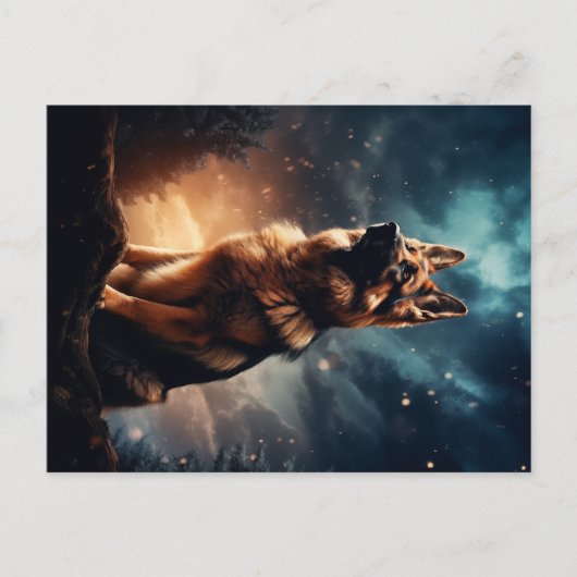 ドイツの牧歌的な牧羊犬 ポストカード (正面)