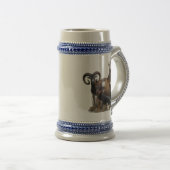 ドイツの狩りテリア、ザジャグテリア、アート ビールジョッキ (正面右)